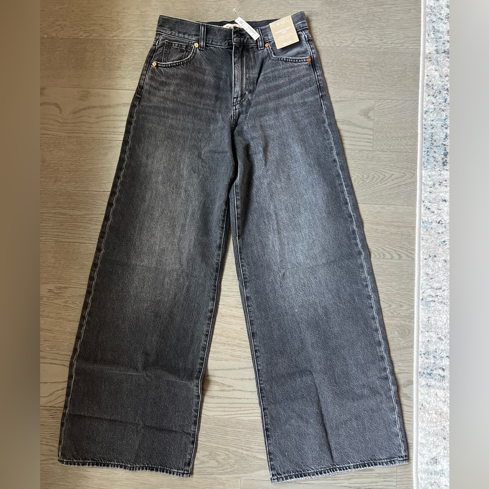 NWT Madewell - high rise, wide leg - kings wood wash - size 26 jeans